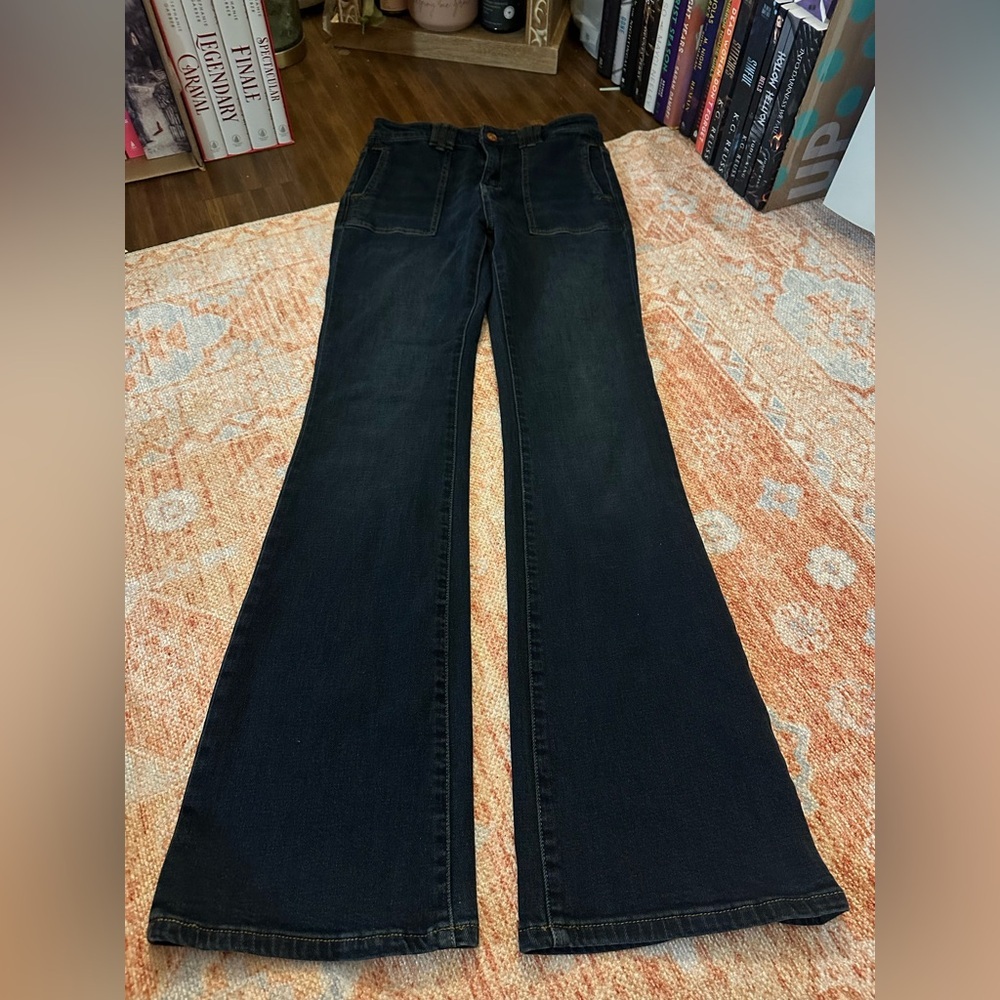 Anthropologie Pilcro the icon flare jeans dark wash size 26 OBI438359 - Picture 11 of 14